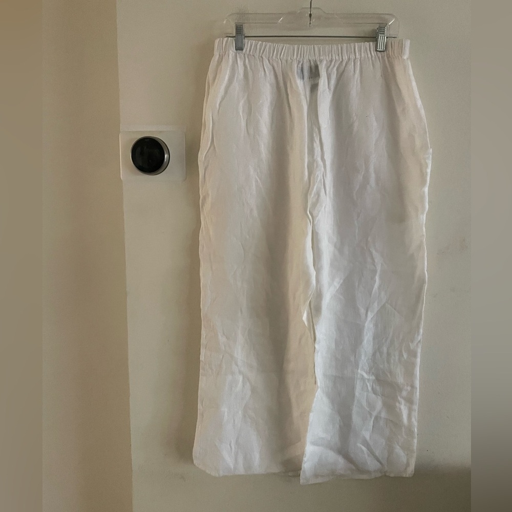 Flax Linen white pants size small
